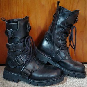 New Rock Lace-up/Buckle Boots (REPOSH, GUC)